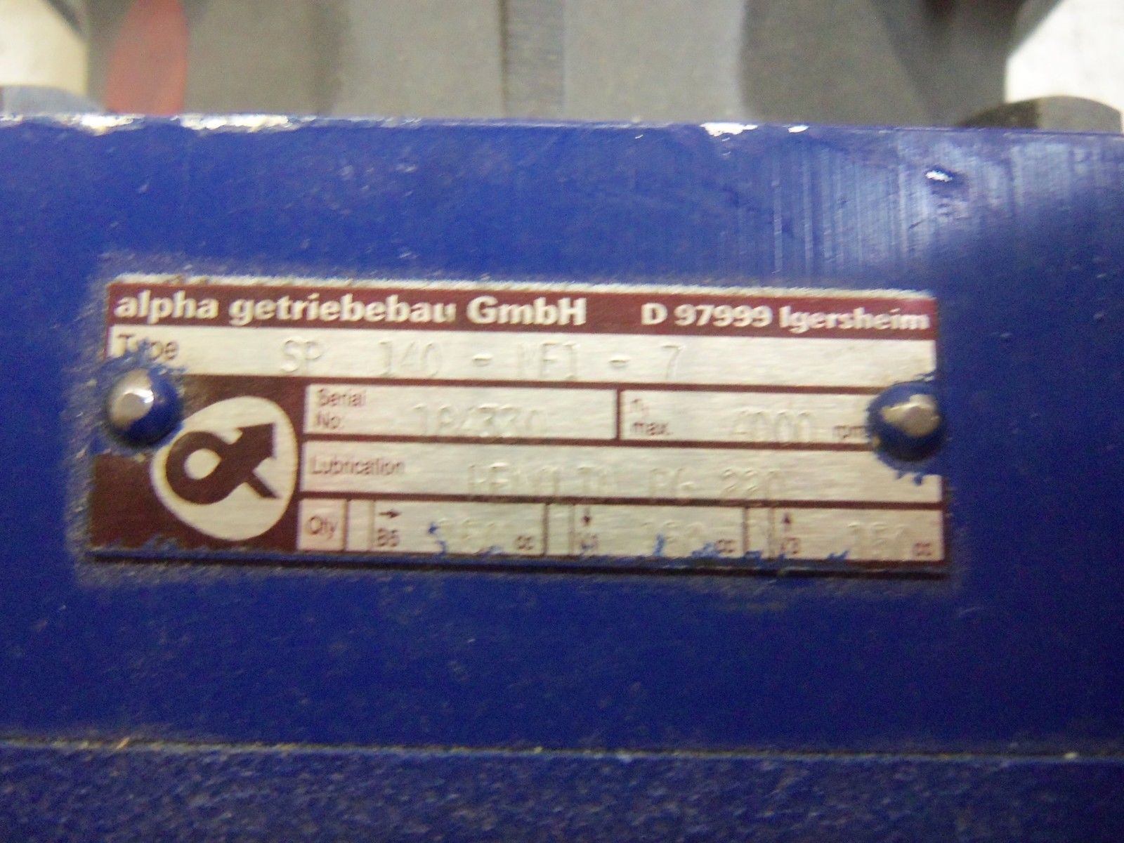 ALPHA SP140-MF1-7 MOTOR UNMP