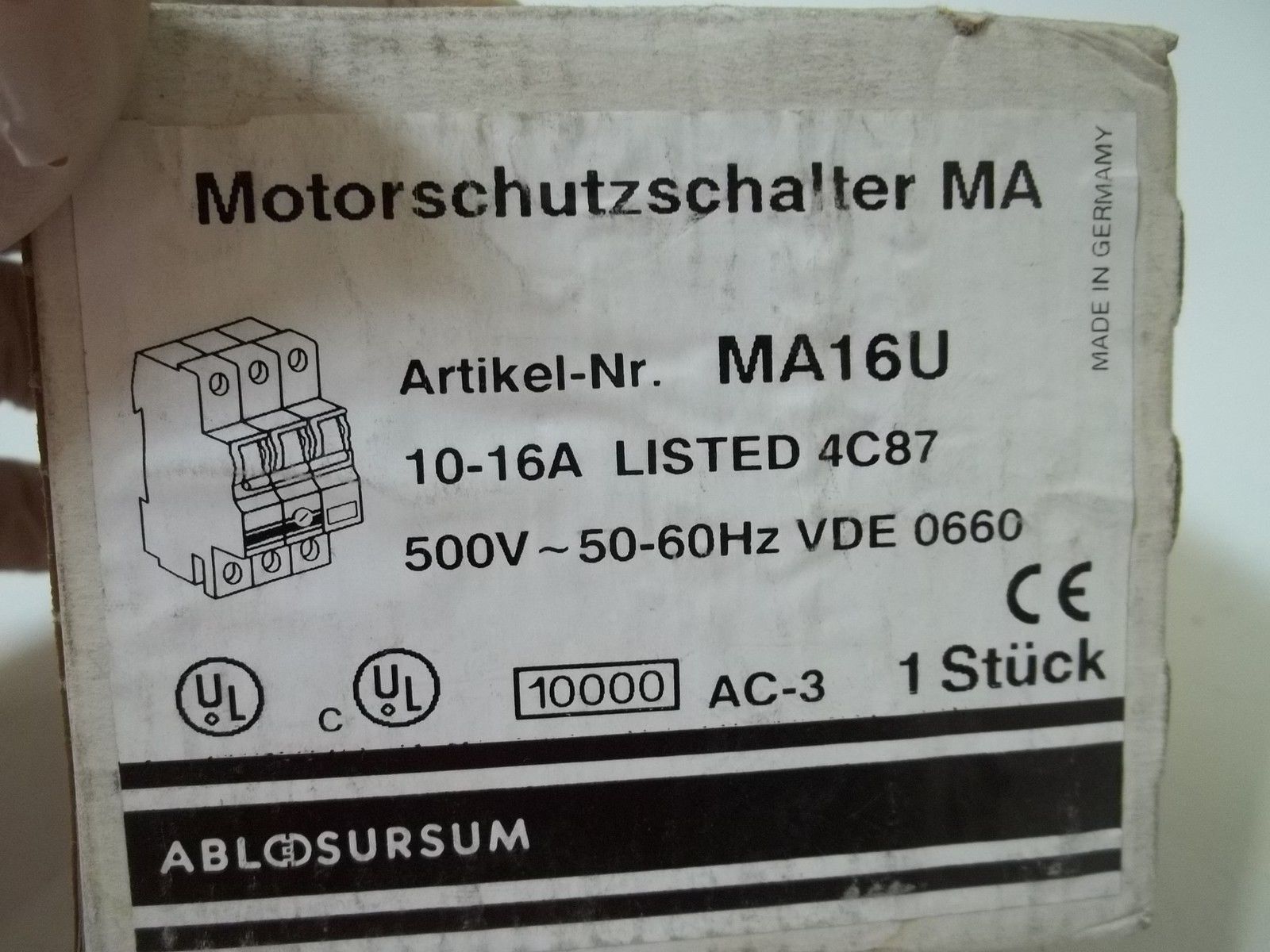 ALTECH CORP. MA16U MOTOR PROTECTOR NSMP