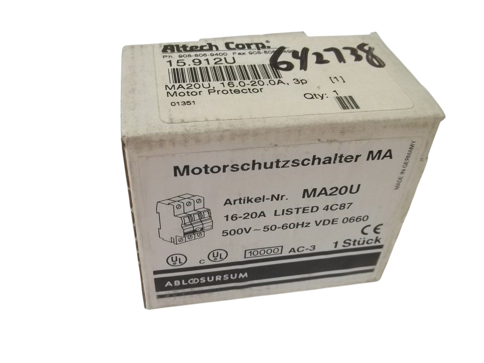ALTECH CORP. MA20U MOTOR PROTECTOR NSMP