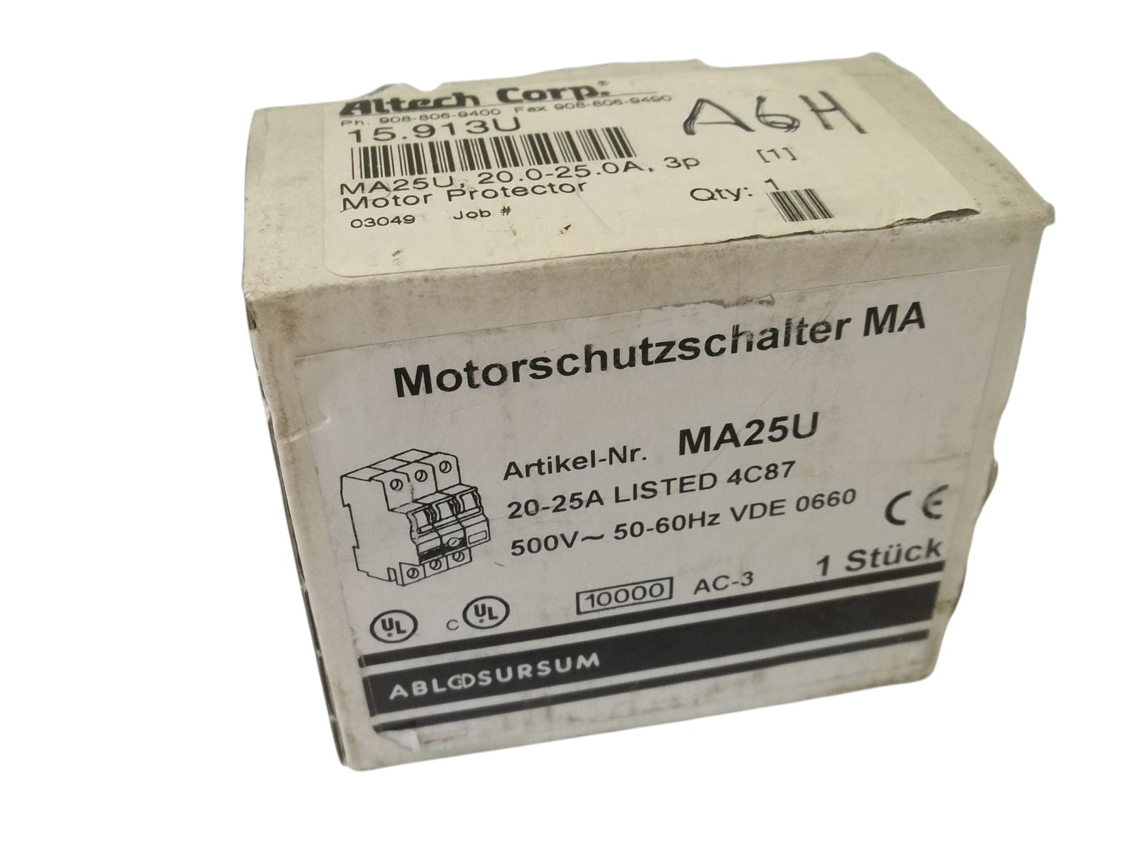 ALTECH CORP. MA25U MOTOR PROTECTOR NSMP