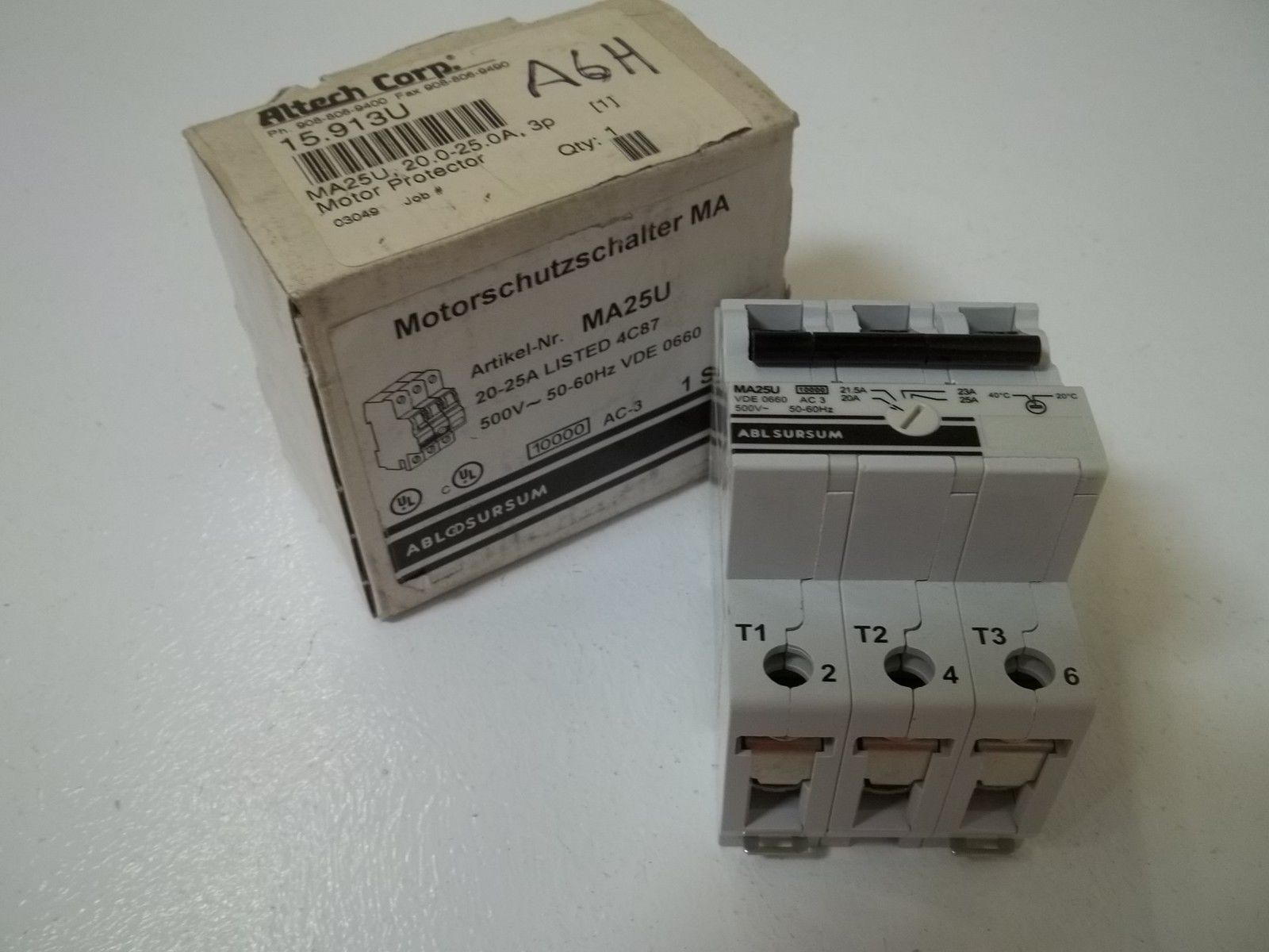 ALTECH CORP. MA25U MOTOR PROTECTOR NSMP