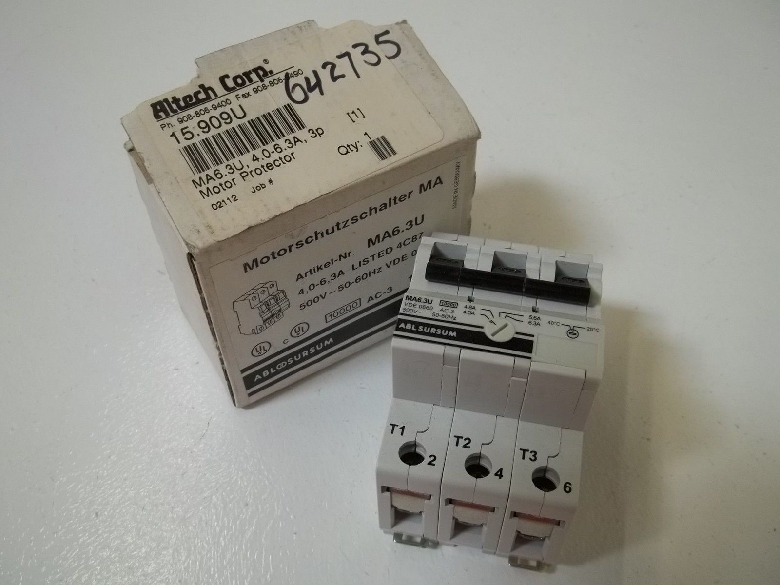 ALTECH CORP. MA6.3U MOTOR PROTECTOR NSMP