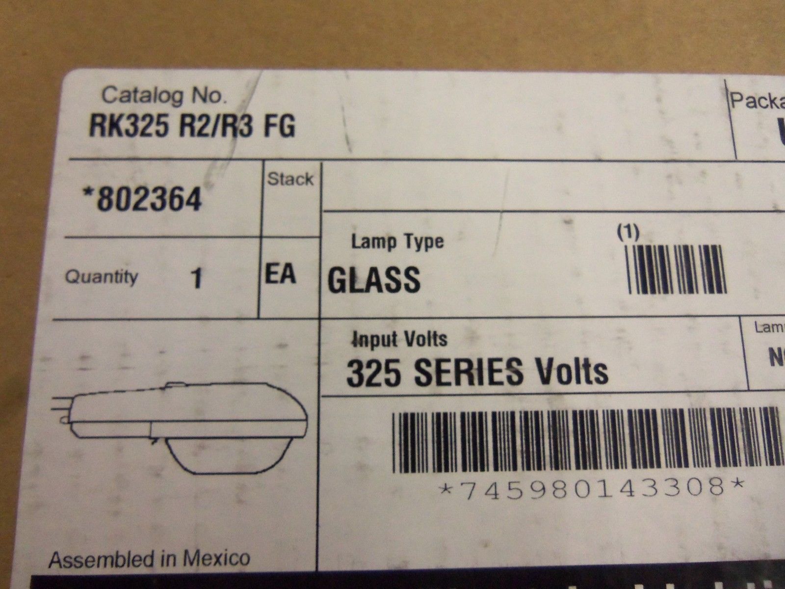 AMERICAN RK325 R2/R3 FG LAMP GLASS NSMP