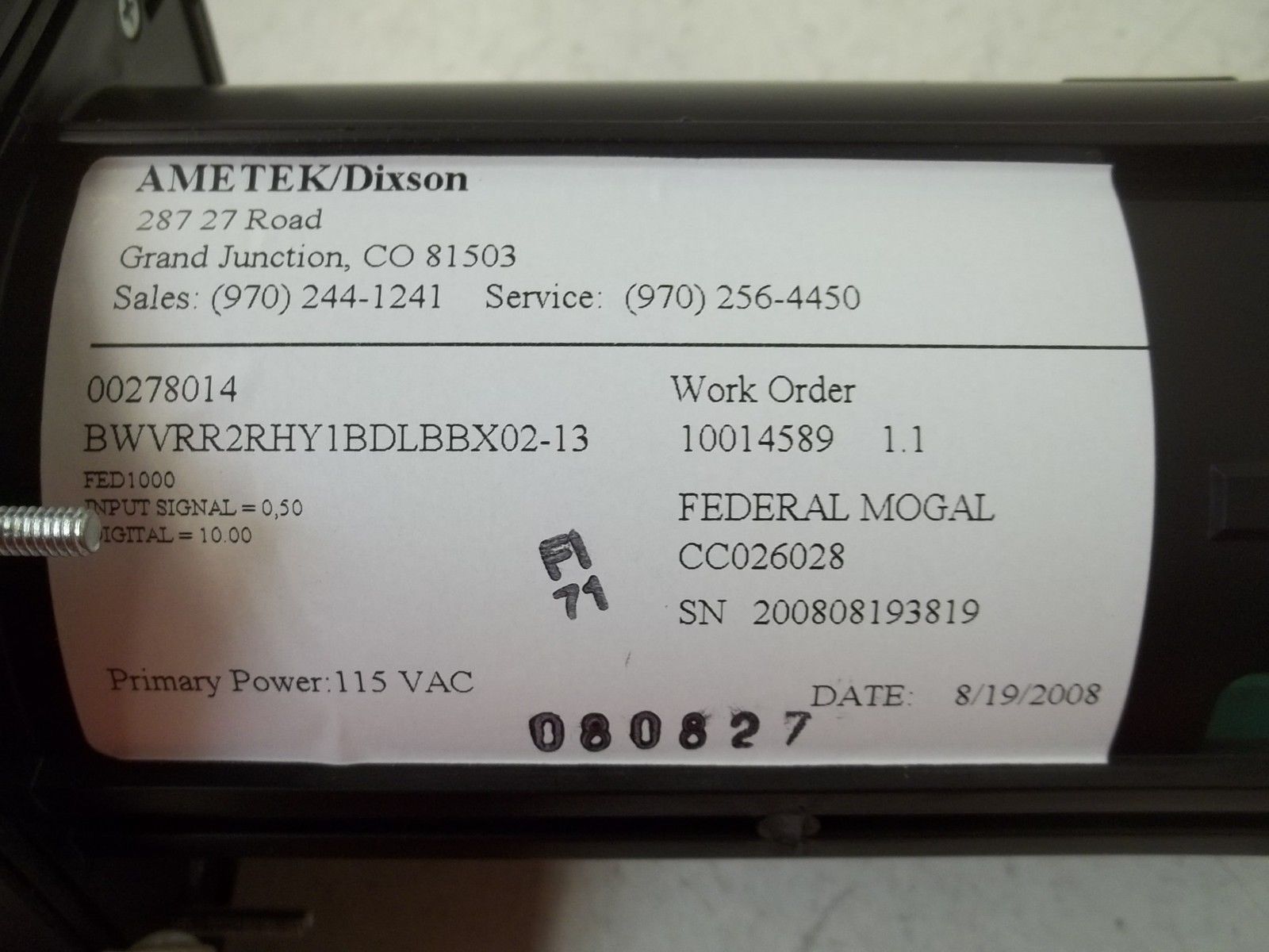 AMETEK 00278014 DC AMPERES  NSNP