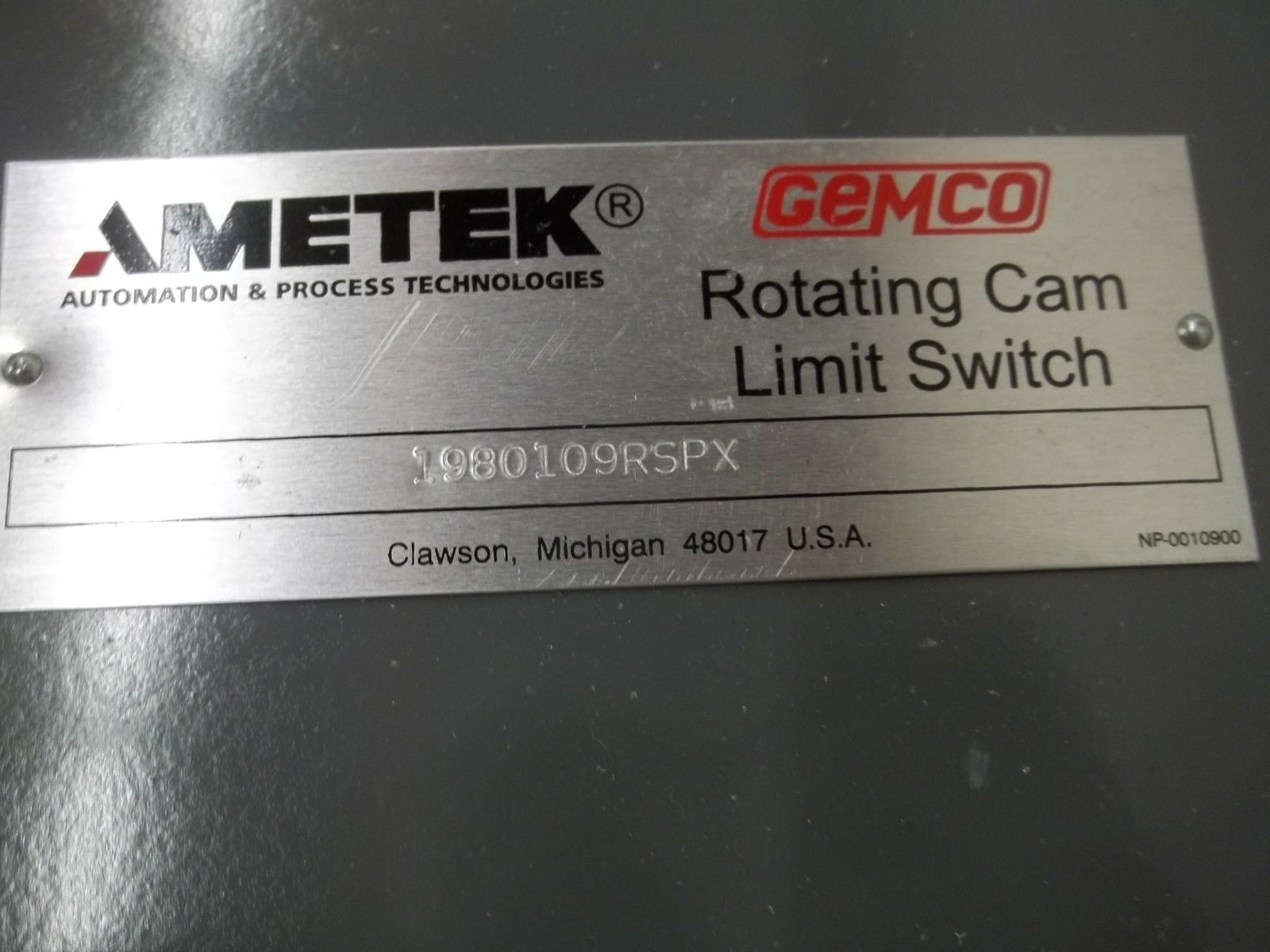 AMETEK 1980109RSPX ROTATING CAM LIMIT SWITCH NSNP