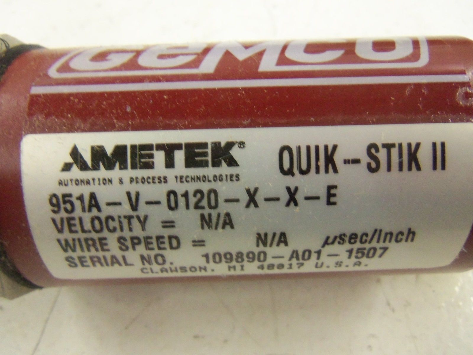 AMETEK QUIK-STIK II 951A-V-0120-XX-E LINEAR TRANSDUCER NSMP
