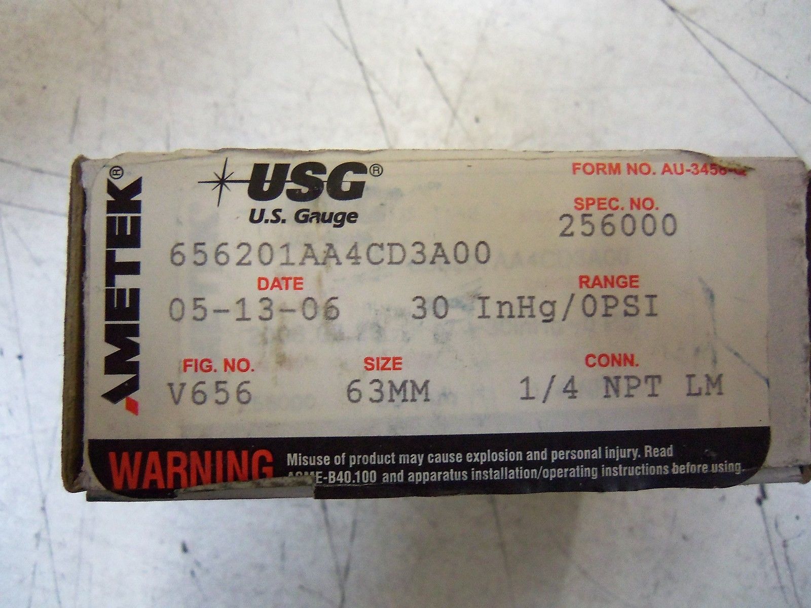 AMETEX 656201AA4CD3A00 GAUGE *NEW IN BOX*