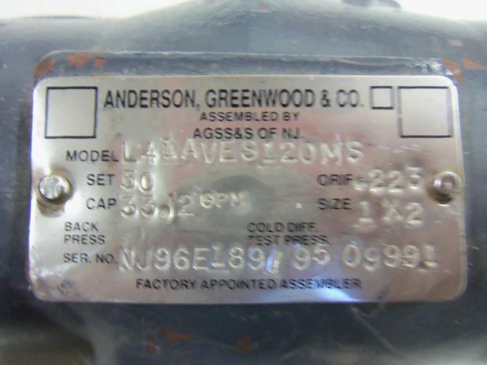 ANDERSON L41AVES120MS VALVE UNMP
