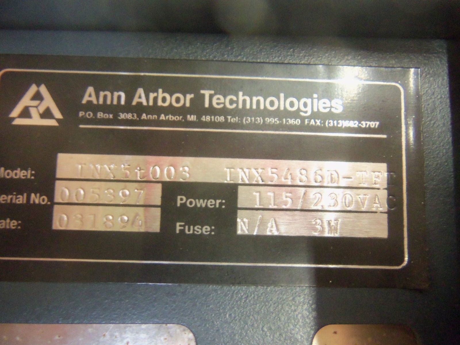 ANN ARBOR TECHNOLOGIES INX5T003 INX5486D-TFT CONTROLLER UNMP