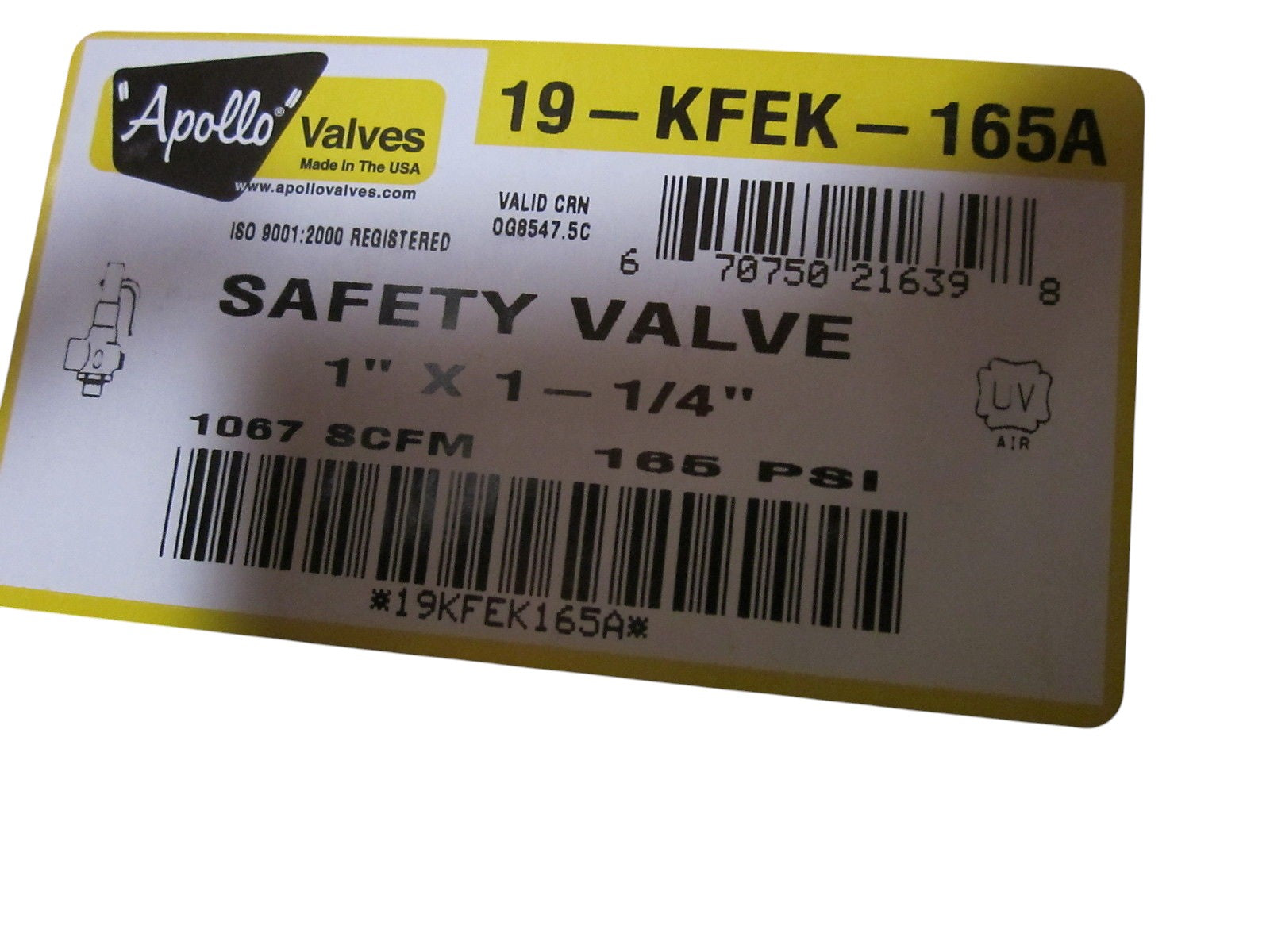 APOLLO 19-KFEK-165A 1" X 1-1/4" NSMP