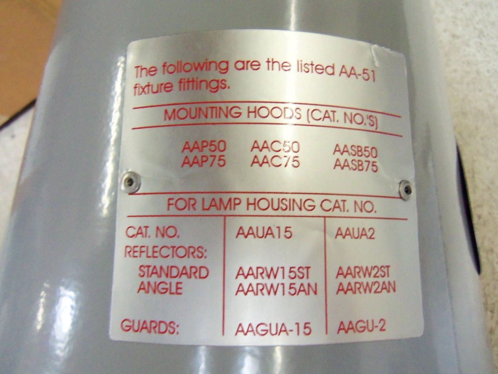 APPLETON AAUA-15 LIGHT FIXTURE NSMP