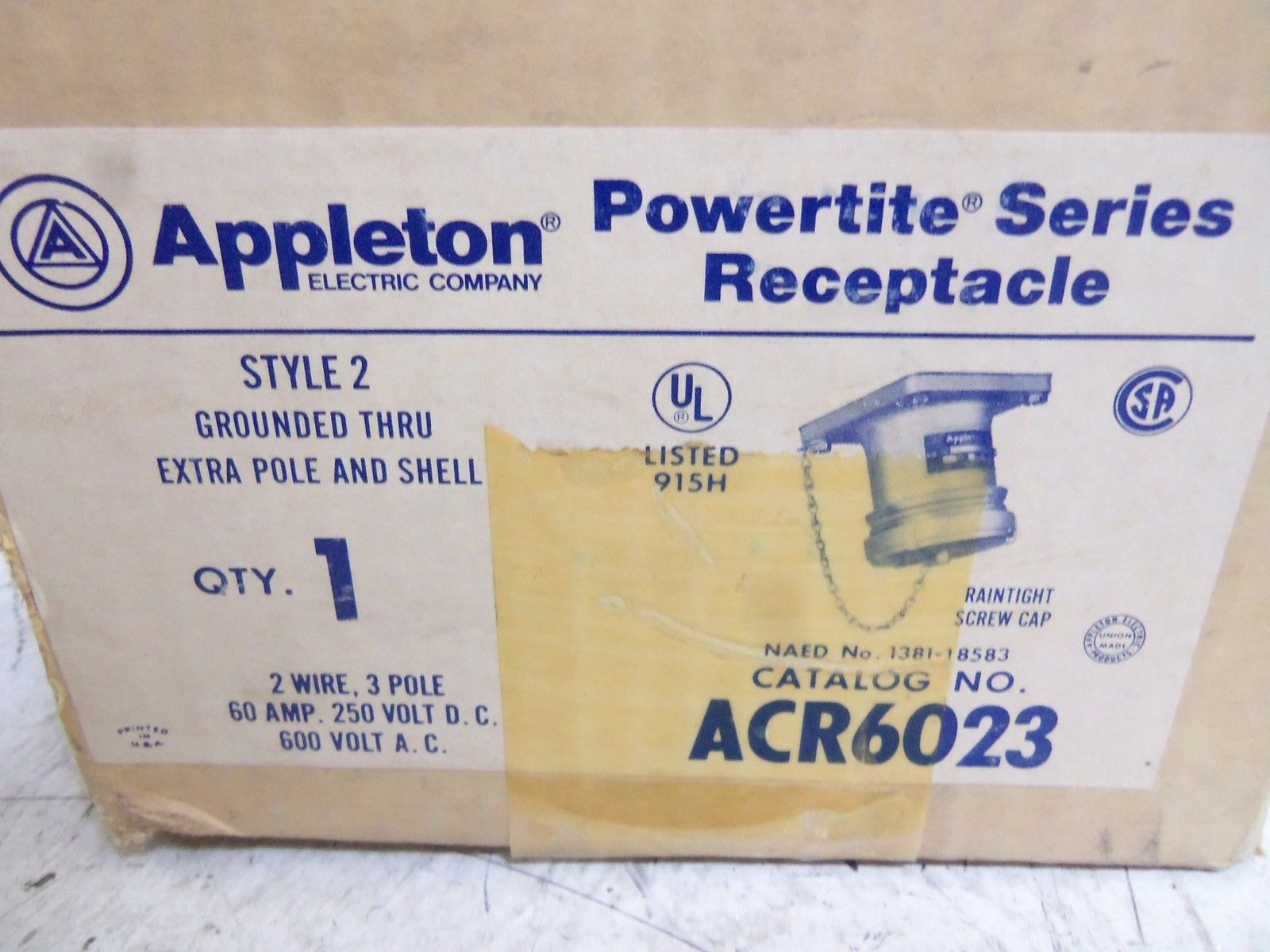 APPLETON ACR6023 RECEPTACLE NSMP