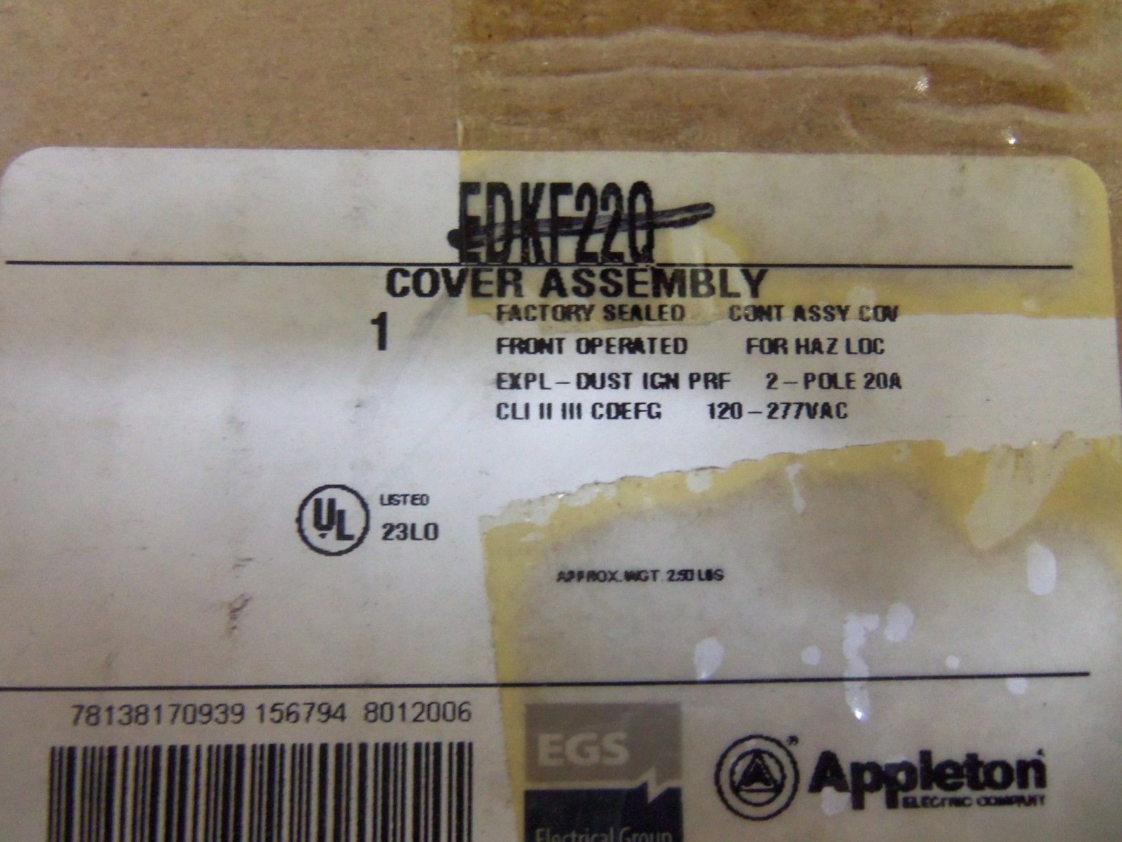 APPLETON EDKF22Q SWITCH NSMP