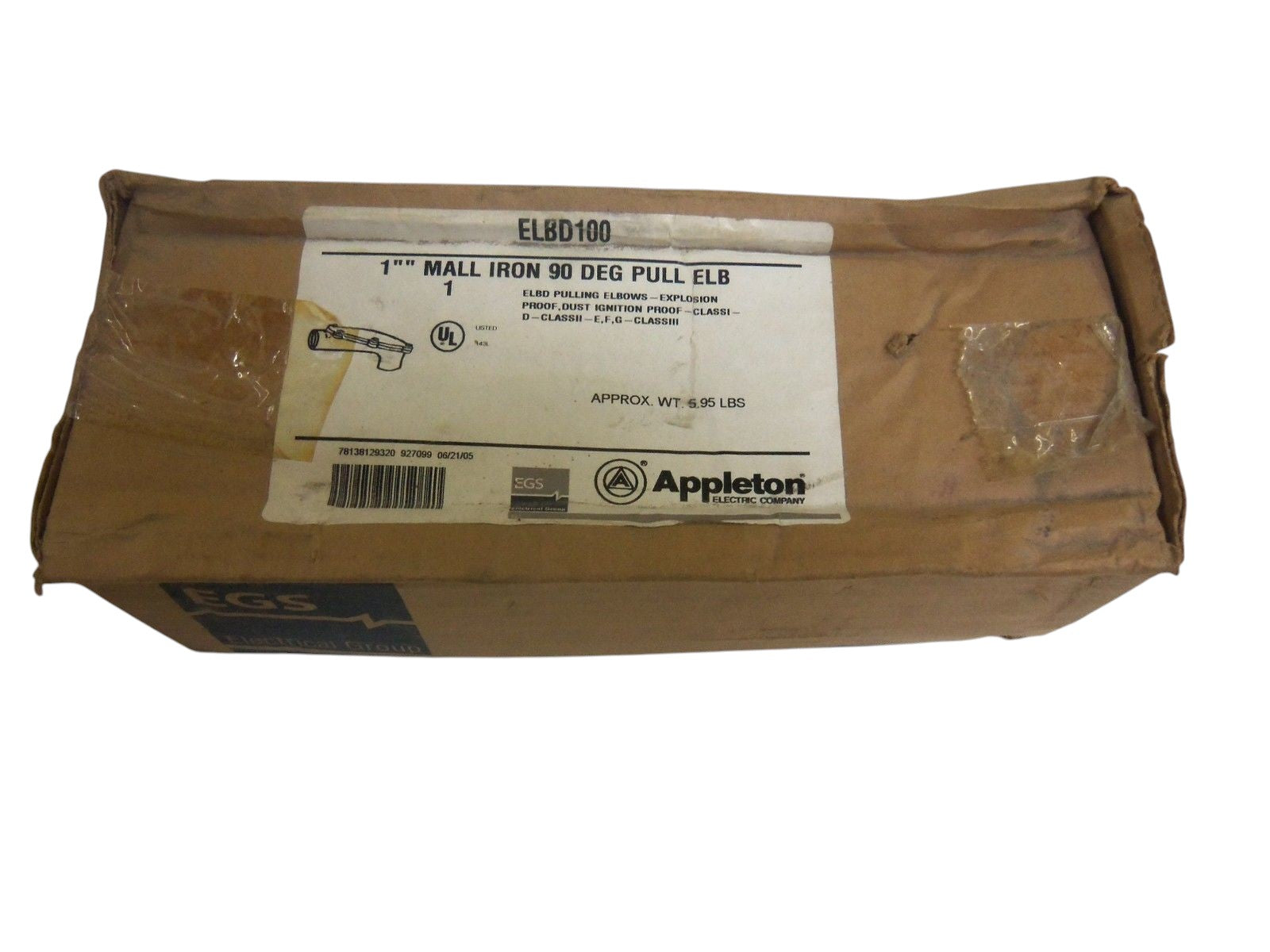 APPLETON ELBD100 1" MALL IRON 90 DEG PULL ELBOW NSMP