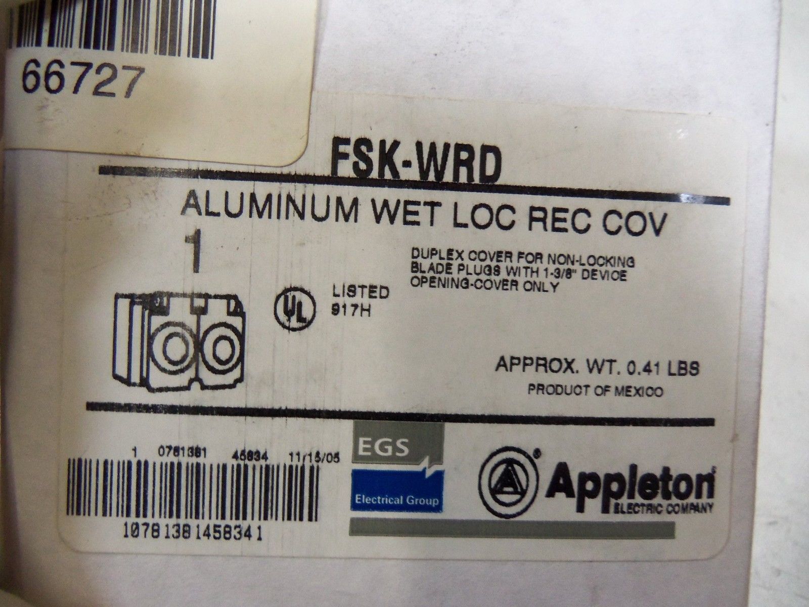 APPLETON FSK-WRD *NEW IN BOX*