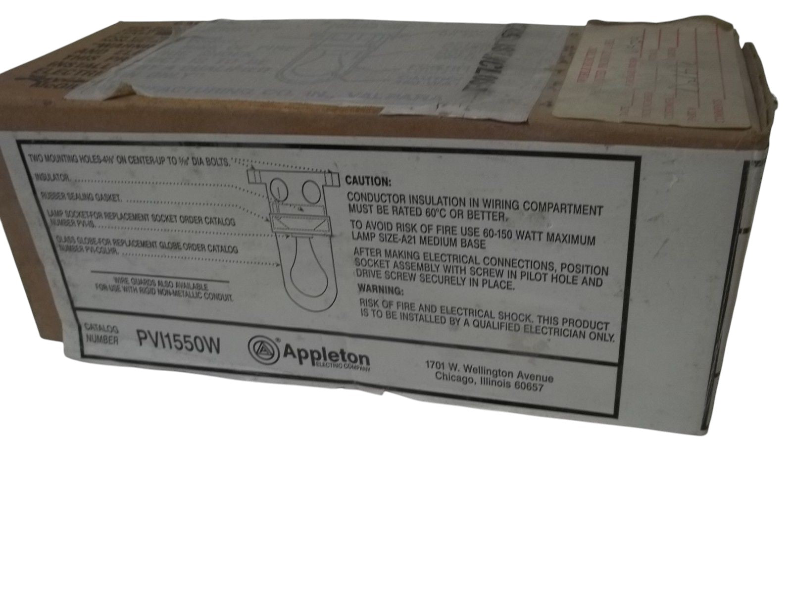 APPLETON PVI155W TWO MOUNTING HOLE DIA BOLTUNMP