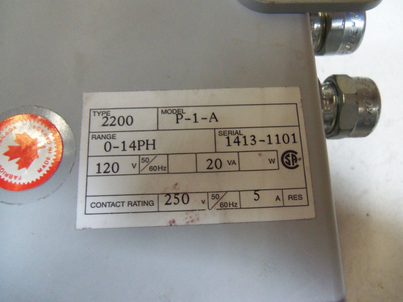 AQUA METRIX 2200 P-1-A LEVEL ANALYZER 0-14PH UNMP