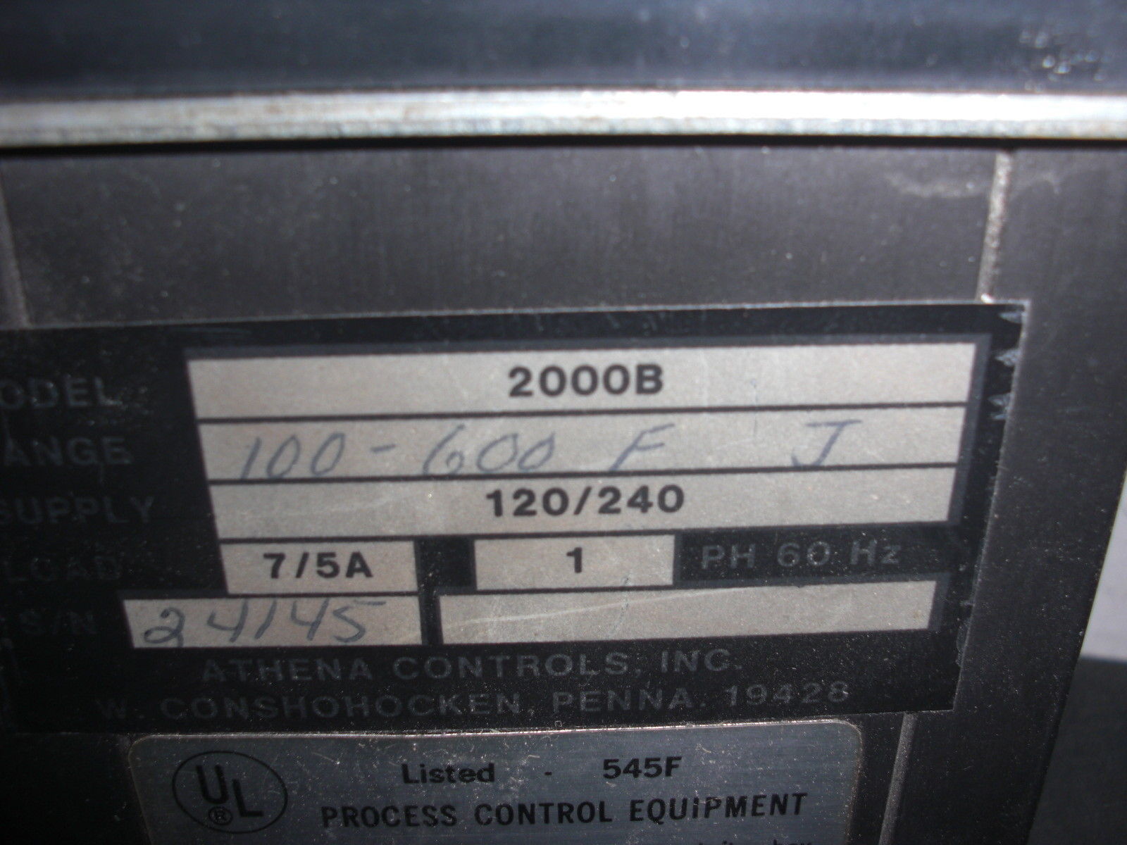 ARPAC CORP 2000B TEMPERATURE CONTROLLER 100-600F UNMP