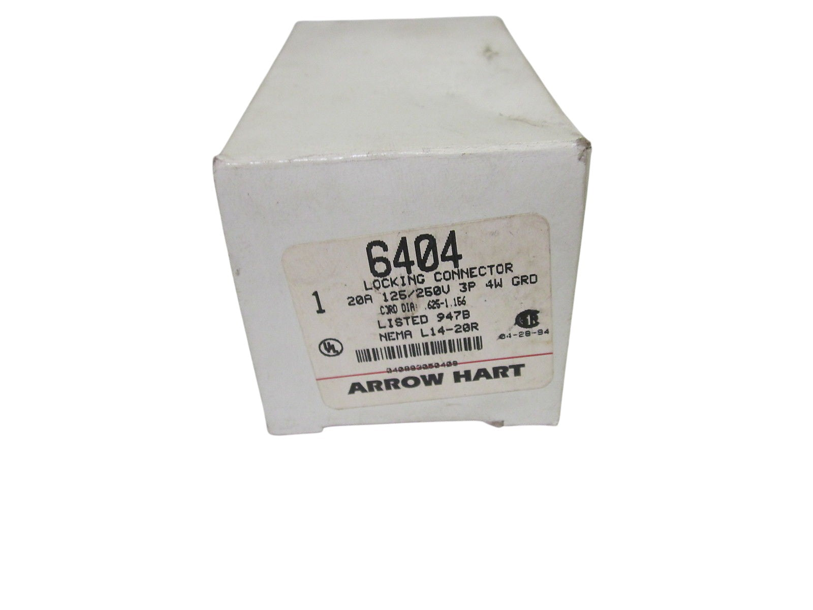 ARROW HART 6404 LOCKING CONNECTOR 20A 125/250V NSMP