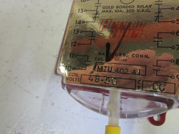 ARROW HART MTU-402 AJ GOLD BONDED RELAY  48-50V NSMP