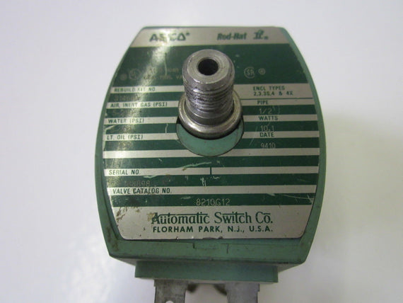 ASCO RED-HAT 8210G12 SOLENOID VALVE  *USED*