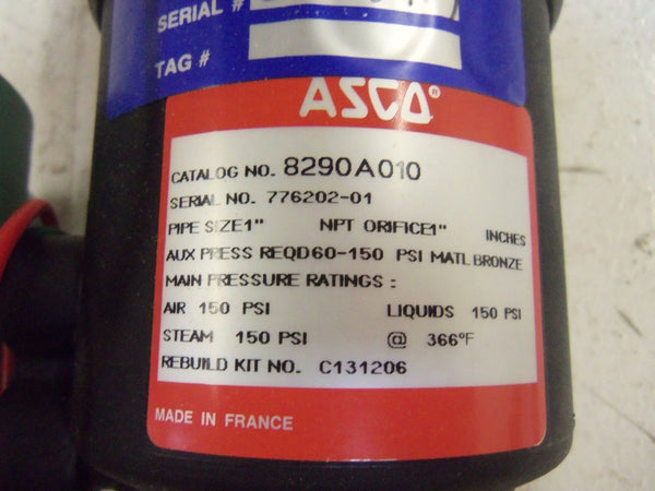 ASCO 8290A010 VALVE UNMP