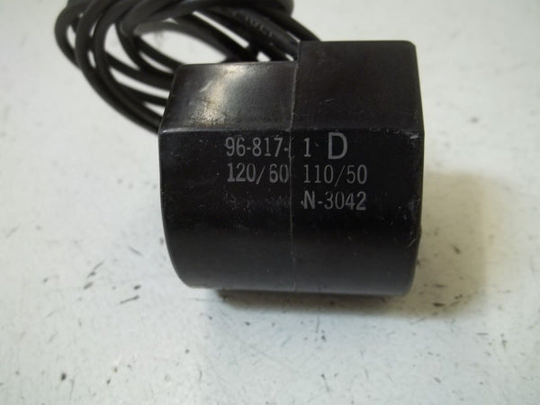 ASCO 96-817-1D COIL FOR SOLENOID VALVE 110/120V UNMP