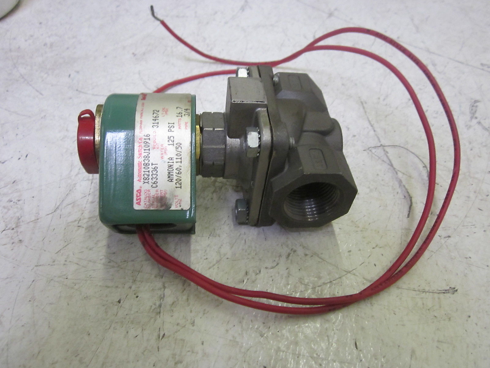 ASCO X8210B38J10916 SOLENOID VALVE 110/120V UNMP