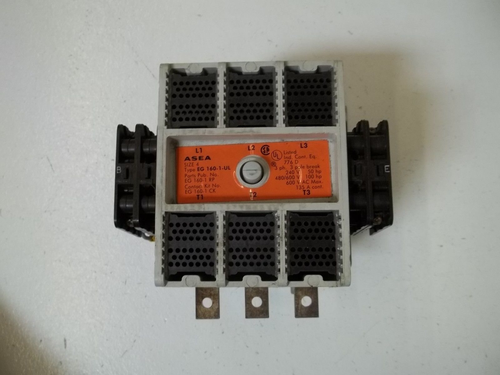 ASEA EG160-1-UL CONTACTOR SIZE 4 *USED*