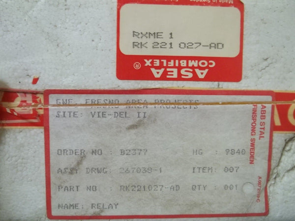 ASEA RK221027-AD RELAY UNMP