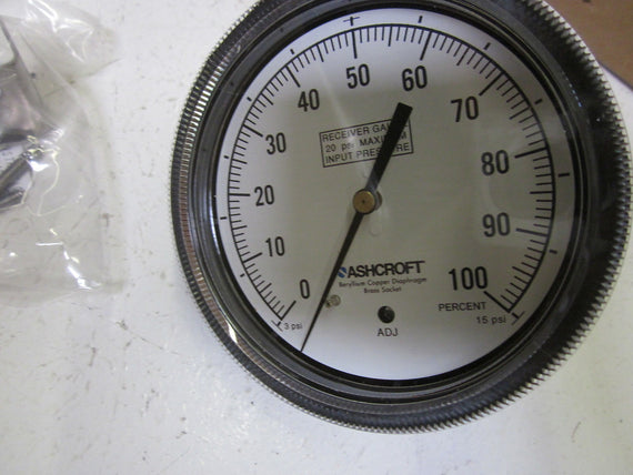 ASHCROFT 351495A02B3-15# PRESSURE GAUGE 0-100% 3-15 PSI *NEW IN BOX*