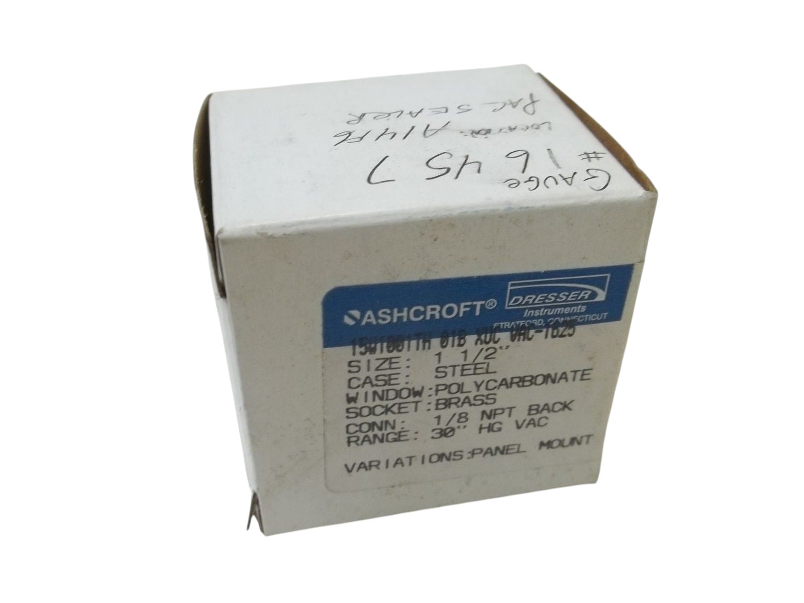 ASHCROFT 15W1001TH01BXUCVAC-1625 PRESSURE GAUGE 30" Hg VAC NSMP