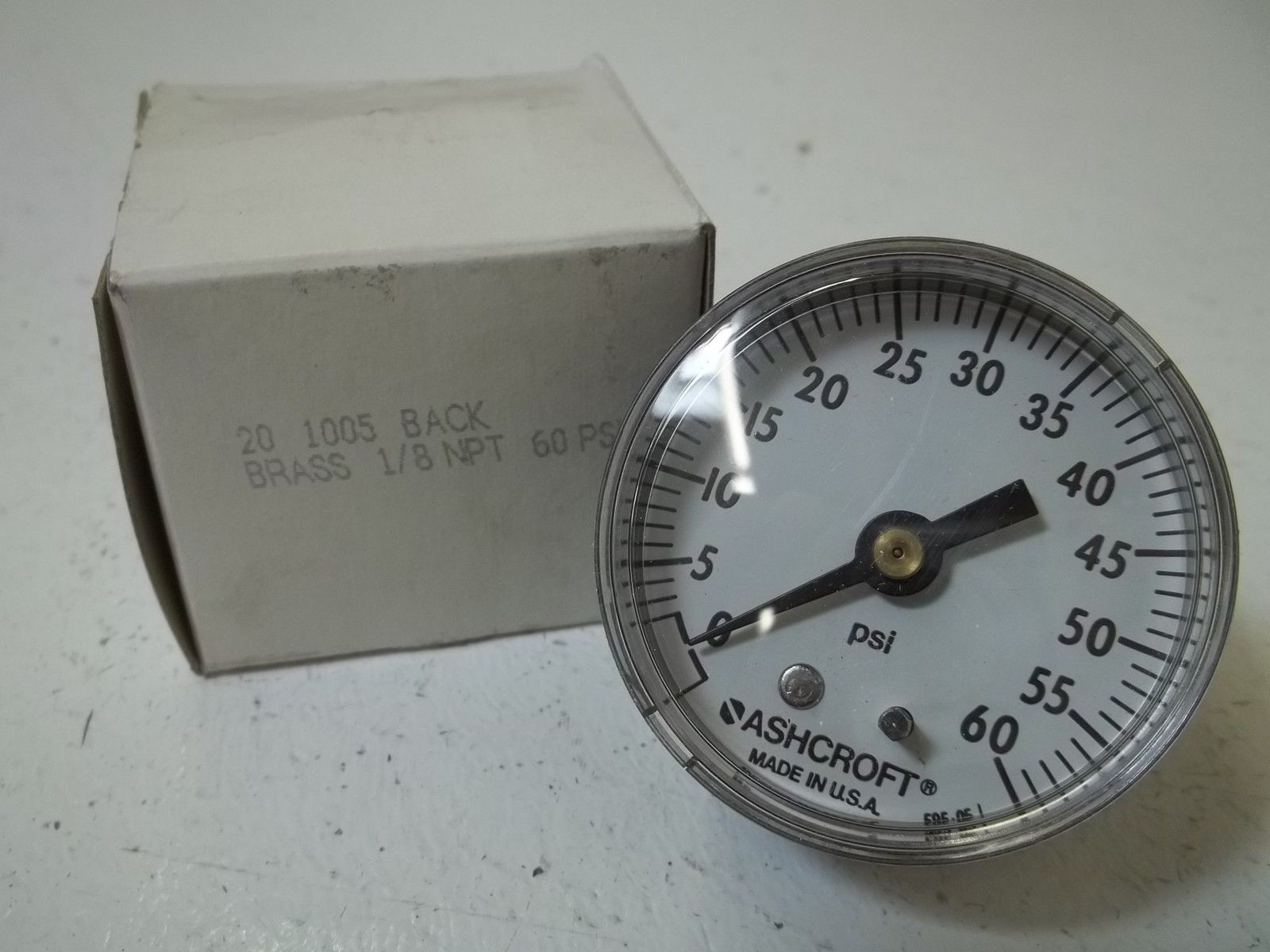 ASHCROFT 201005 PRESSURE GAUGE 0-60 PSI NSMP