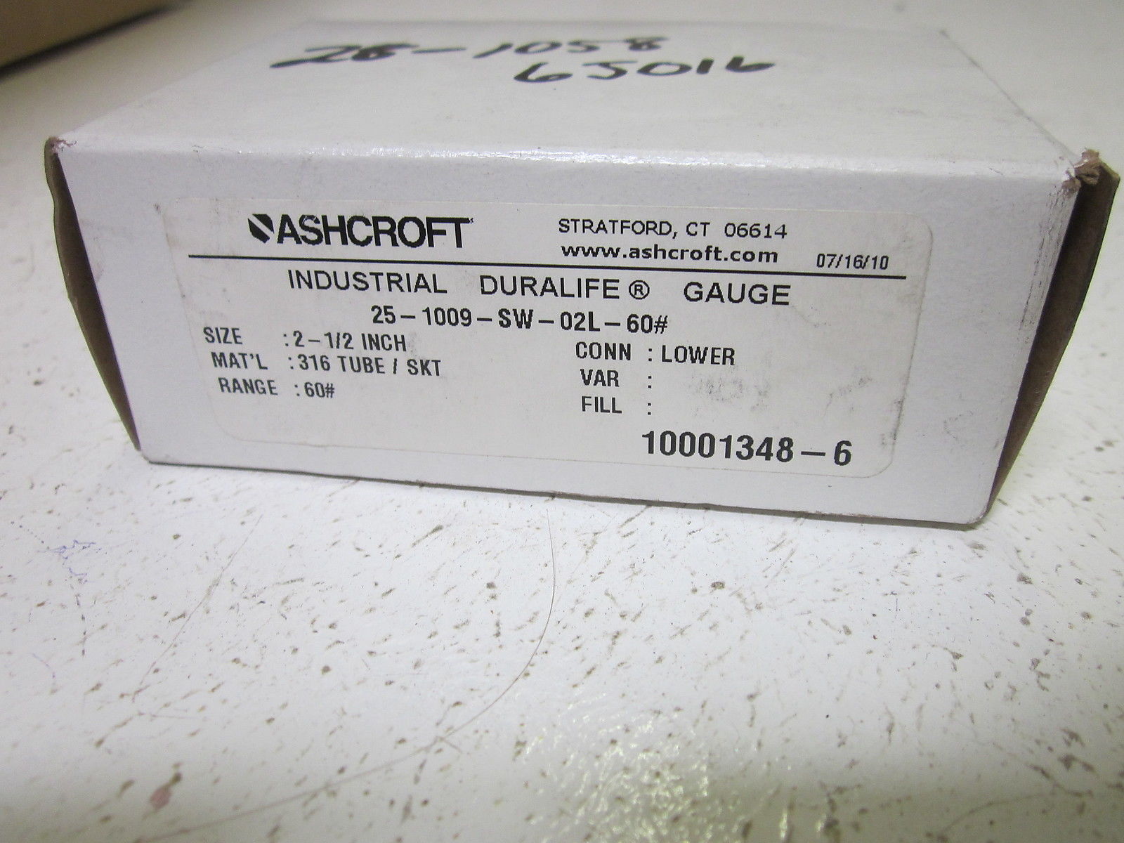 ASHCROFT 251009SW02L-60# PRESSURE GAUGE 0-60 PSI *NEW IN BOX*