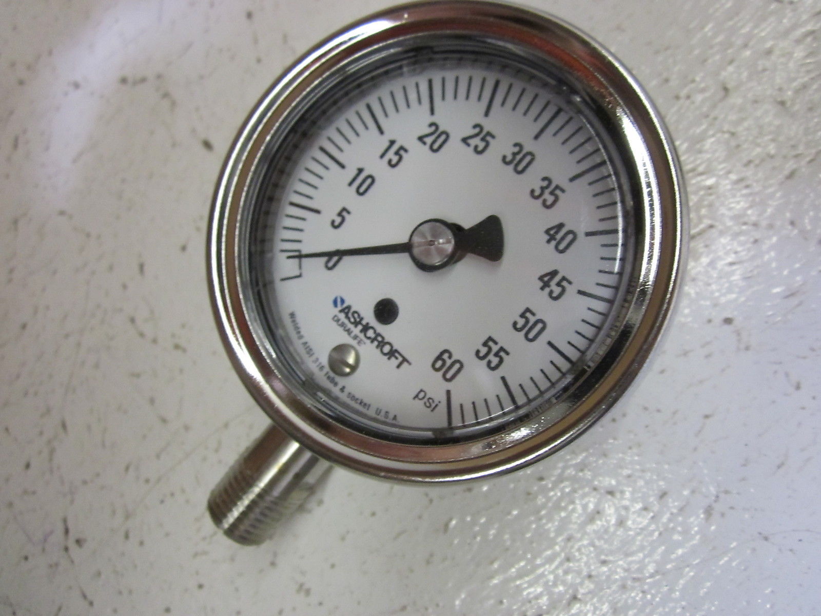 ASHCROFT 251009SW02L-60# PRESSURE GAUGE 0-60 PSI *NEW IN BOX*