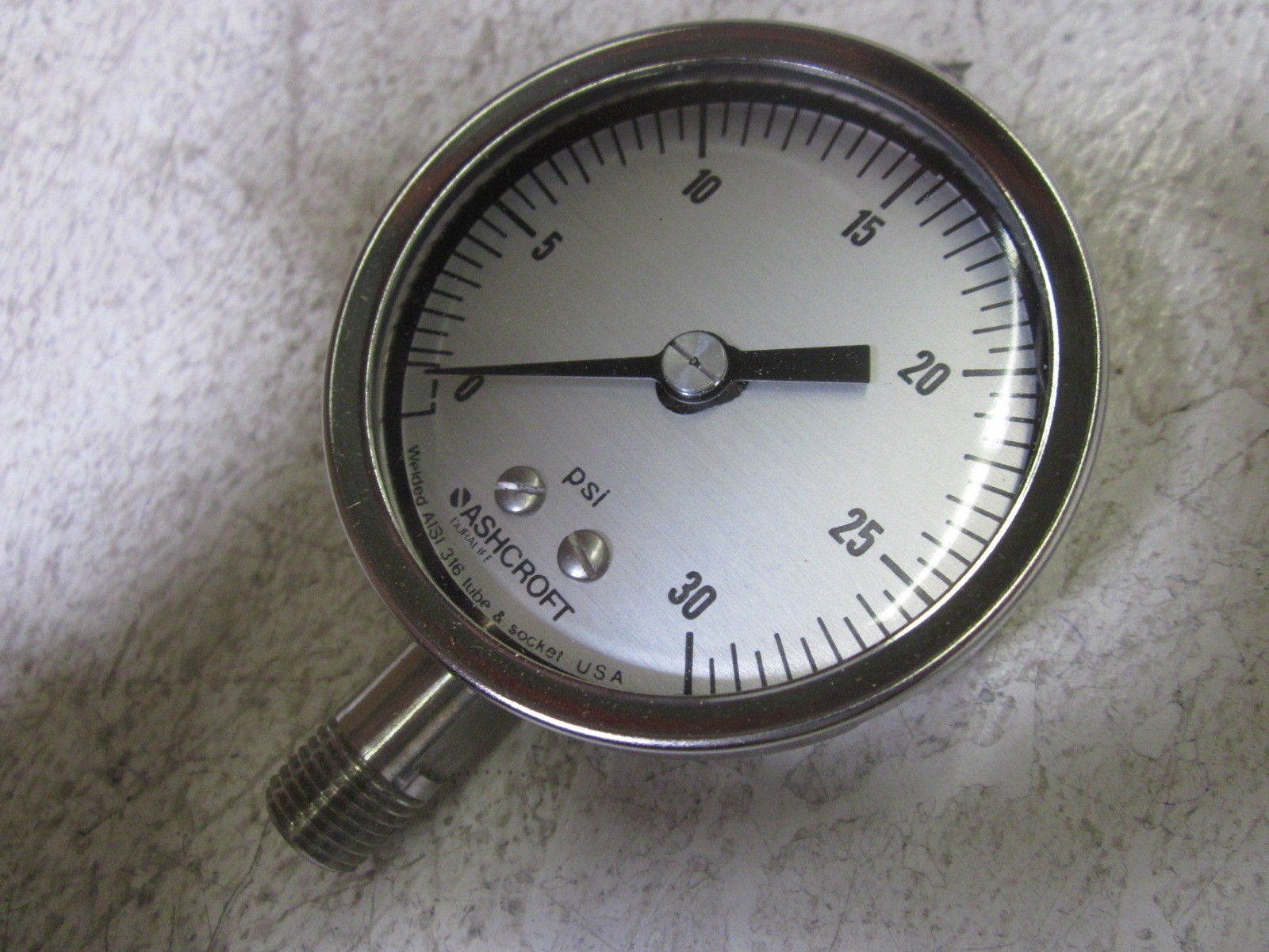 ASHCROFT 251009SW02L-30#XLJWP PRESSURE GAUGE 0-30 PSI NSMP