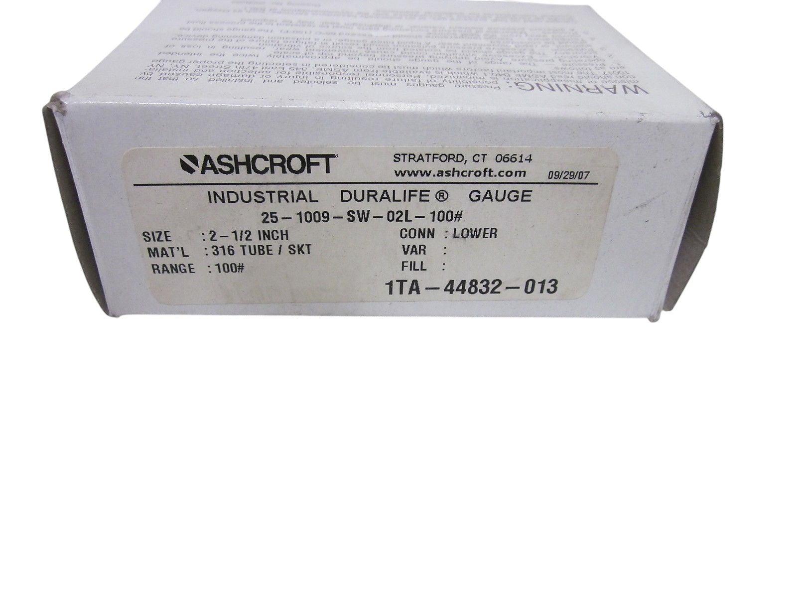 ASHCROFT 251009SW02L-100#   NSMP