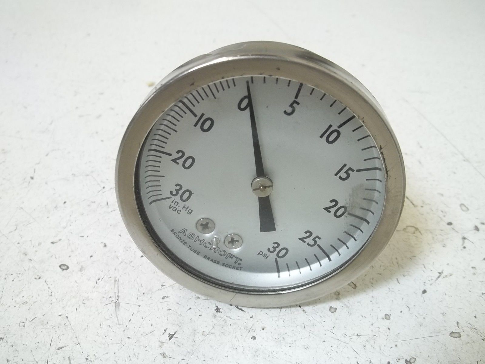 ASHCROFT 251009A02B-30IMV&30PSI PRESSURE GAUGE 30-0 IMV 0-30 PSI UNMP