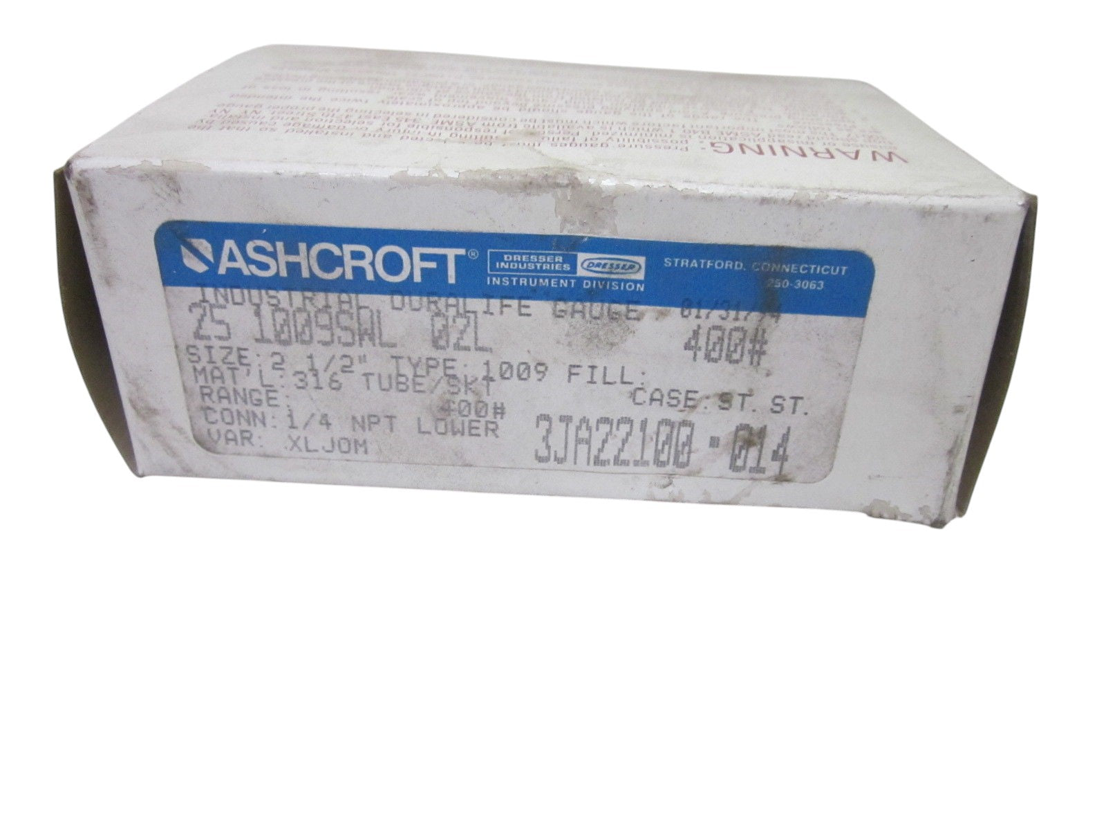 ASHCROFT 251009SWL02L-400# PRESSURE GAUGE 0-400 PSI NSMP