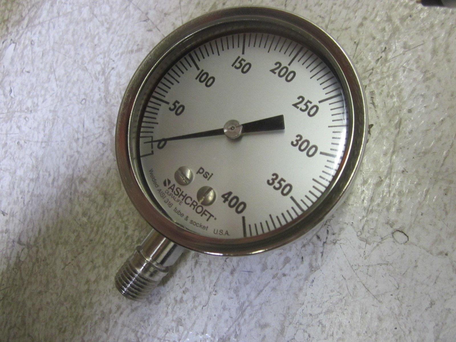 ASHCROFT 251009SWL02L-400# PRESSURE GAUGE 0-400 PSI NSMP