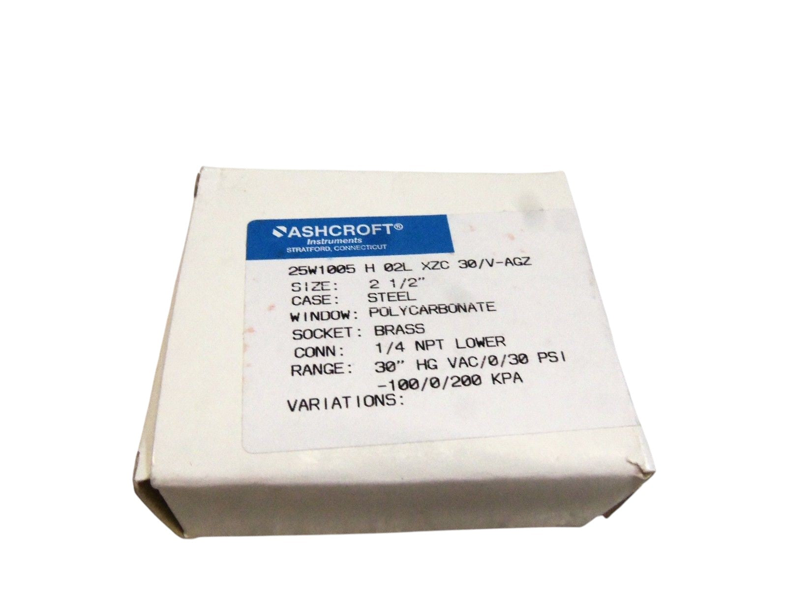 ASHCROFT 25W1005H02LXZC-30/VAGZ PRESSURE GAUGE NSMP