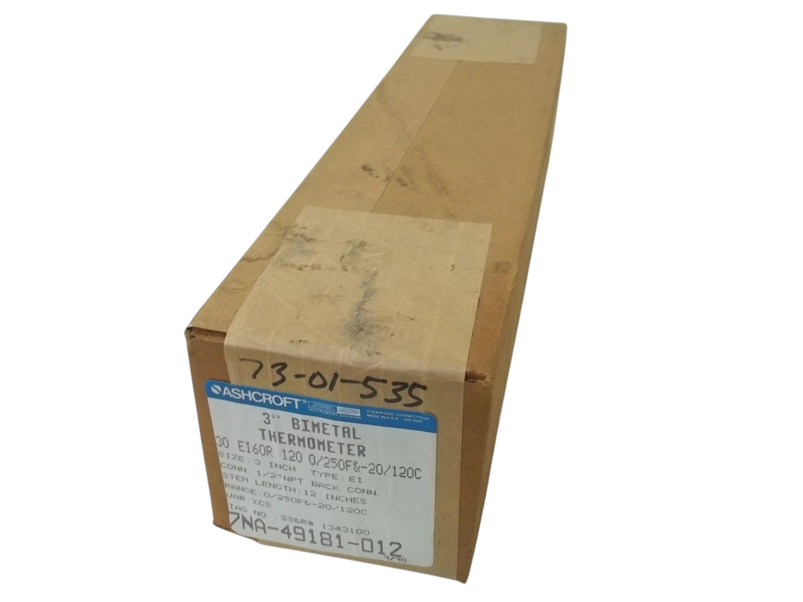 ASHCROFT 30EI60R120-0/250F&-20/120C THERMOMETER 0-250F -20-120C NSMP