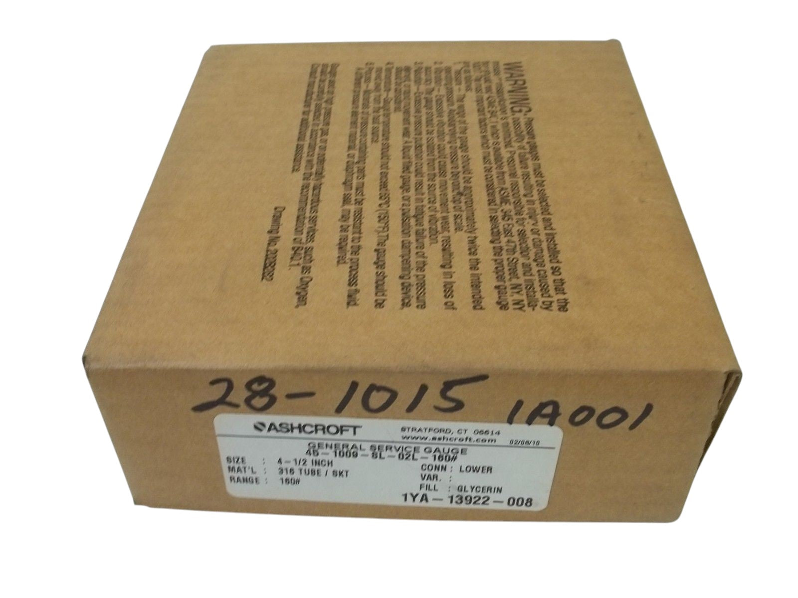 ASHCROFT 451009SL02L-160# DURAGAUGE 0-160 PSI NSMP