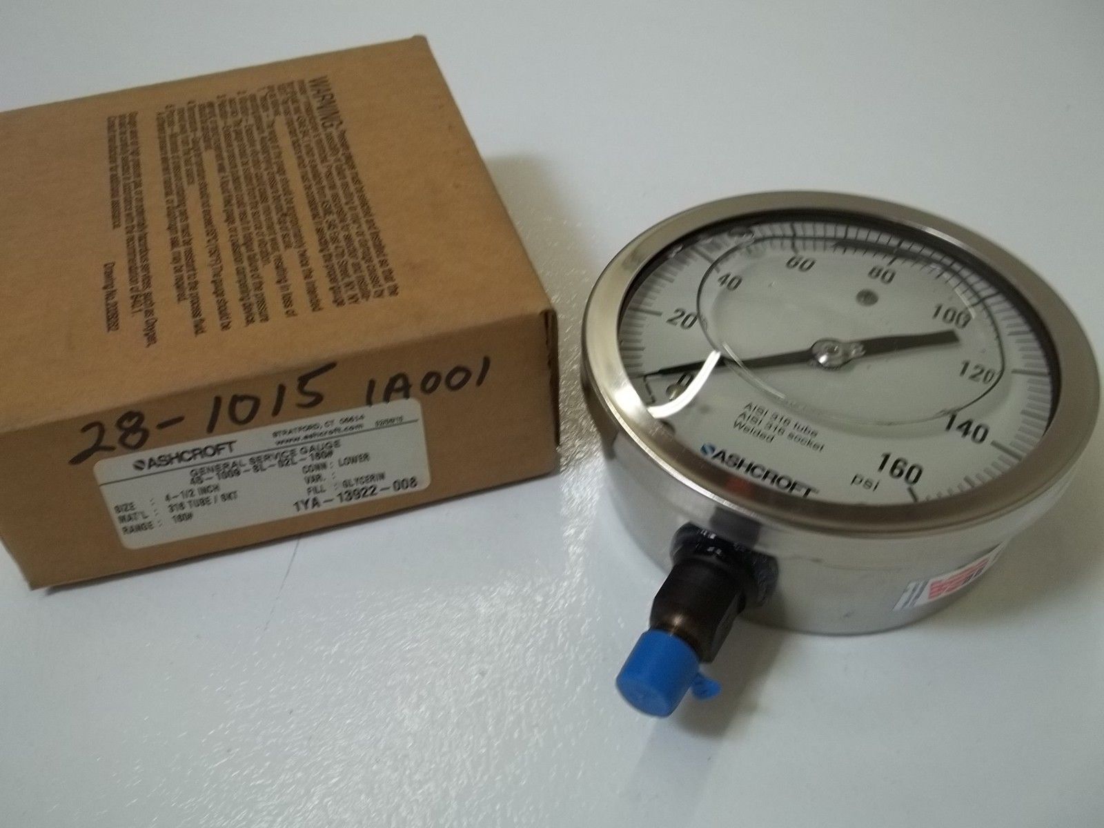 ASHCROFT 451009SL02L-160# DURAGAUGE 0-160 PSI NSMP