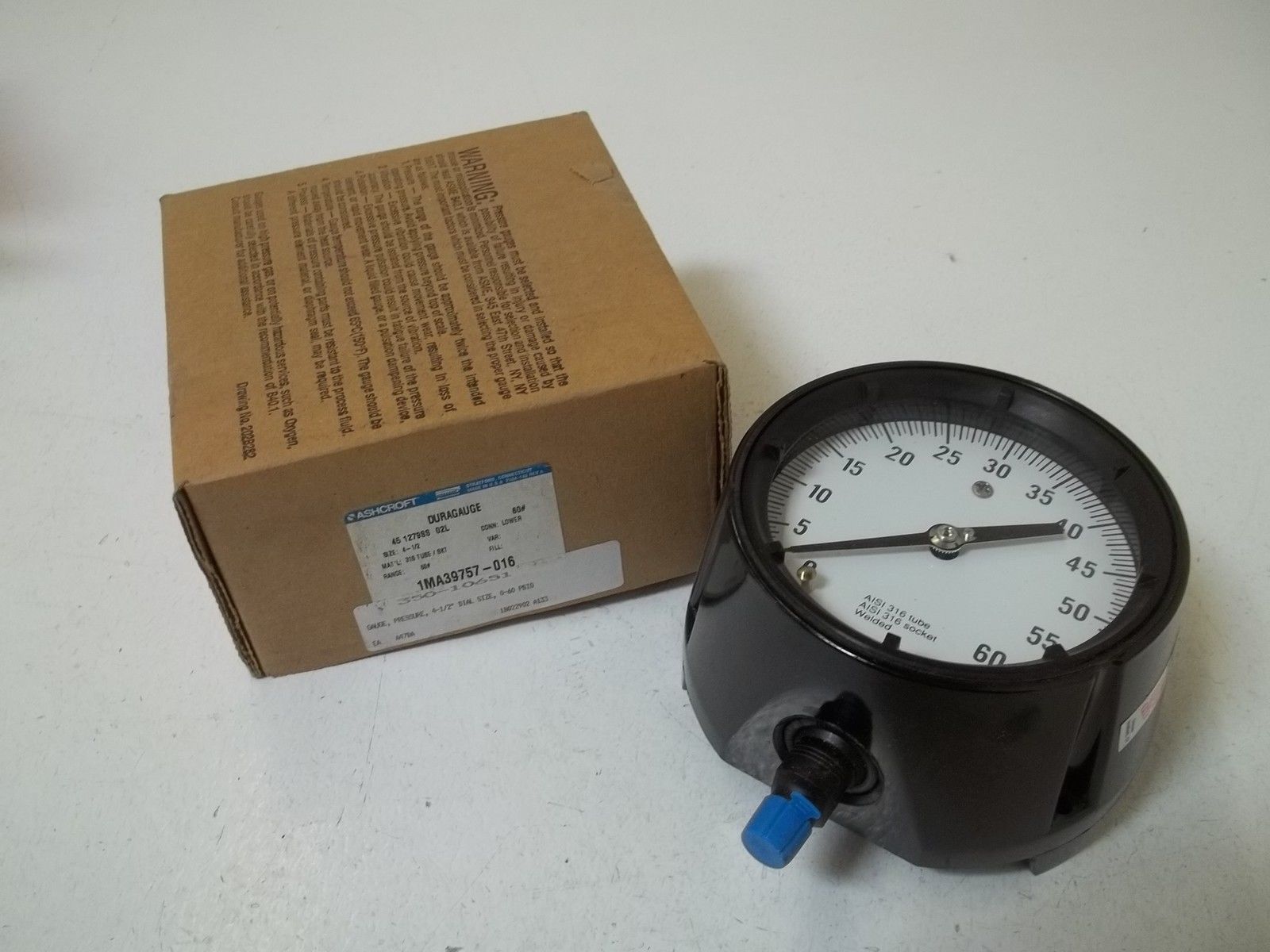 ASHCROFT 451279SS02L-60# DURAGAUGE 0-60 PSI NSMP