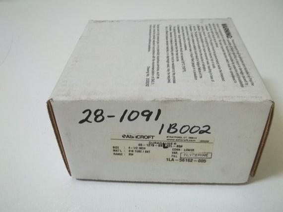 ASHCROFT 451279SSL02L-60# DURAGAUGE 0-60 PSI *NEW IN BOX*