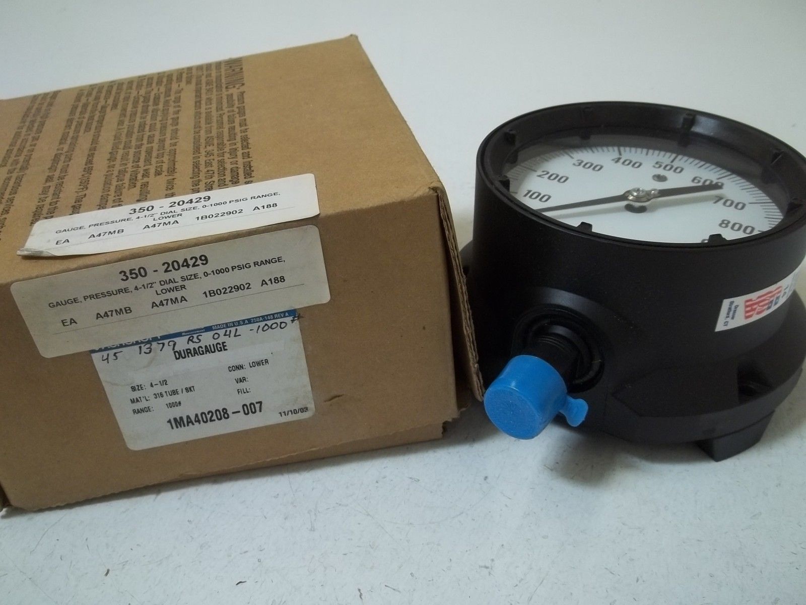 ASHCROFT 451379RS04L-1000# DURAGAUGE 0-1000 PSI NSMP