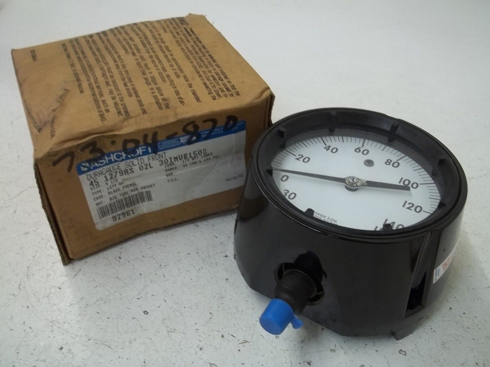 ASHCROFT 451279AS02L-30IMV&150# DURAGAUGE 30-0 IMV 0-150 PSI NSMP