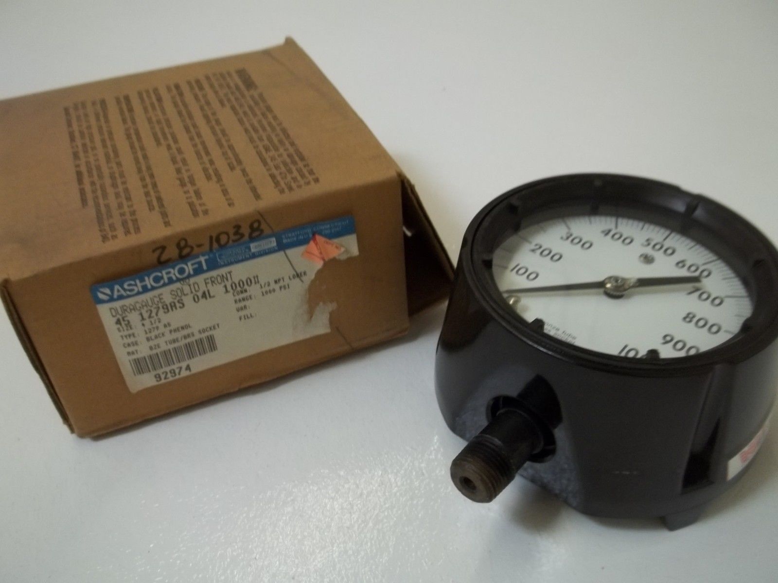 ASHCROFT 451279AS04L-1000# DURAGAUGE 0-1000 PSI NSMP