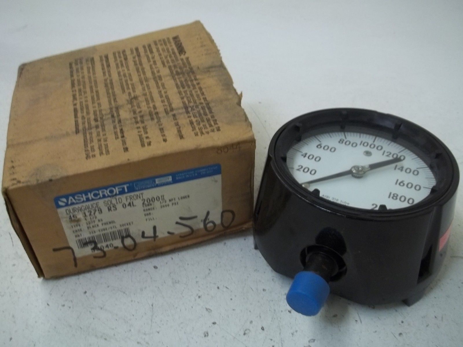 ASHCROFT 451279RS04L-2000# DURAGAUGE 0-2000 PSI UNMP
